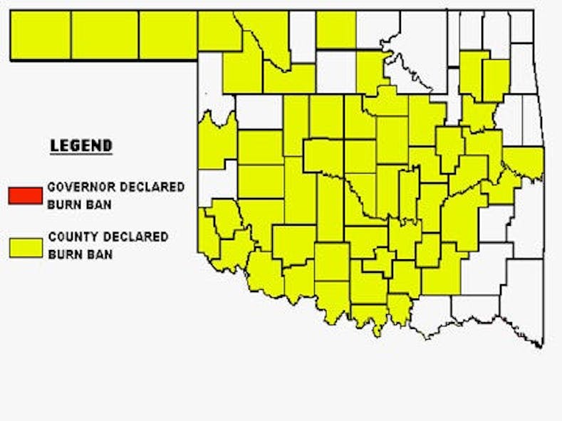 Many Oklahoma Counties Still Under Burn Ban