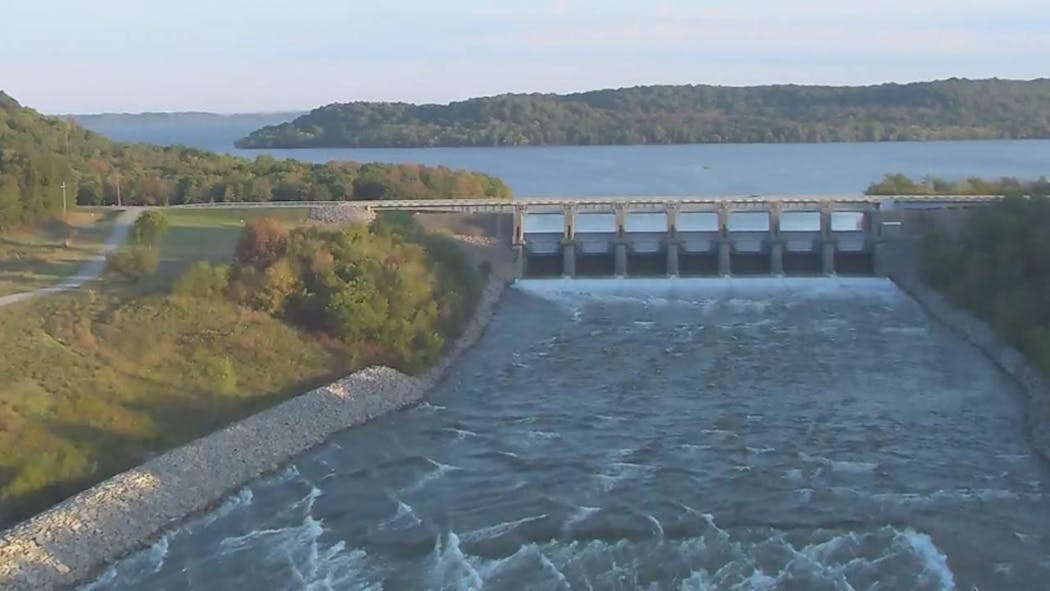 Spillway Gates Open At Lake Oologah