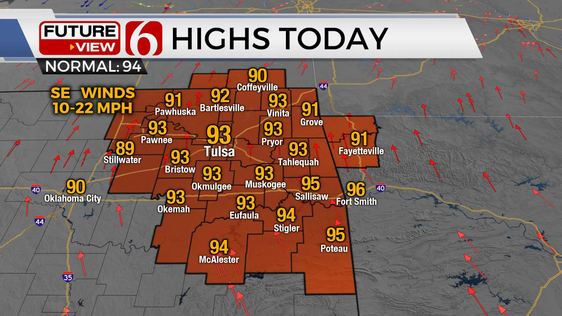 Highs For Tuesday