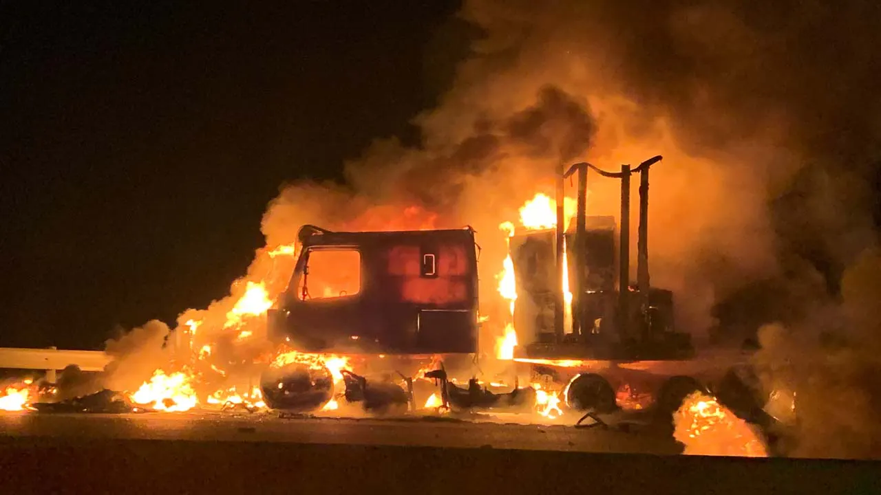 Will Rogers Turnpike Truck Fire