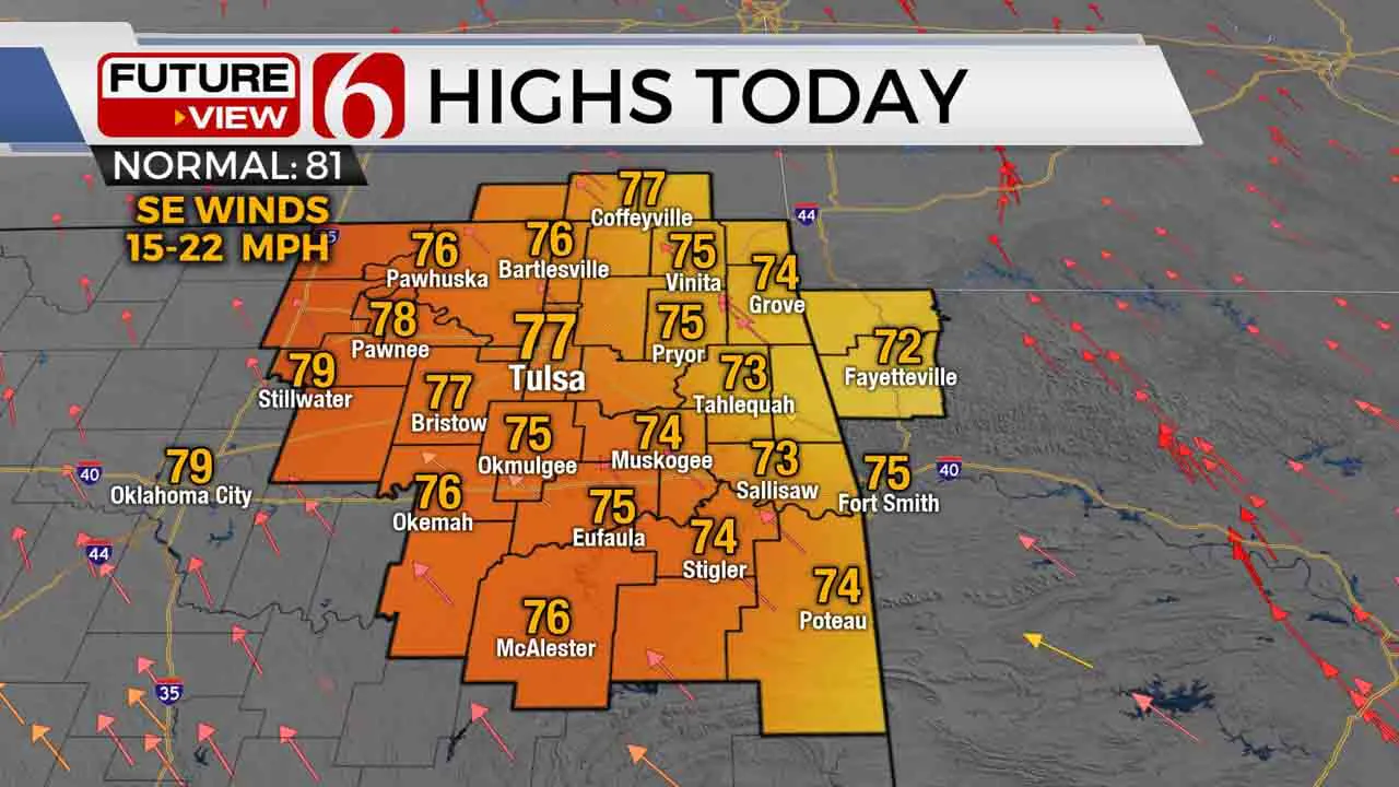 high temperatures for May 21, 2021. 
