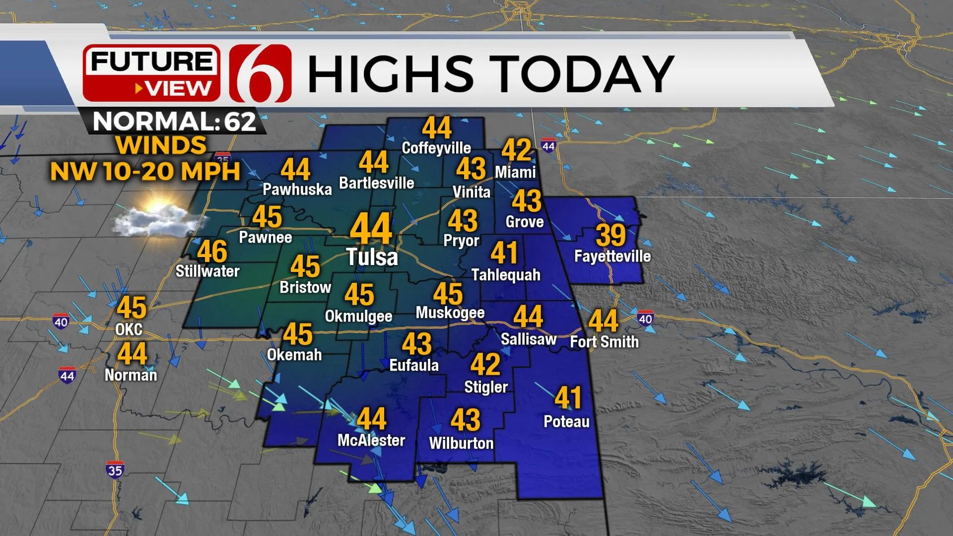 High temps in the Tulsa area.
