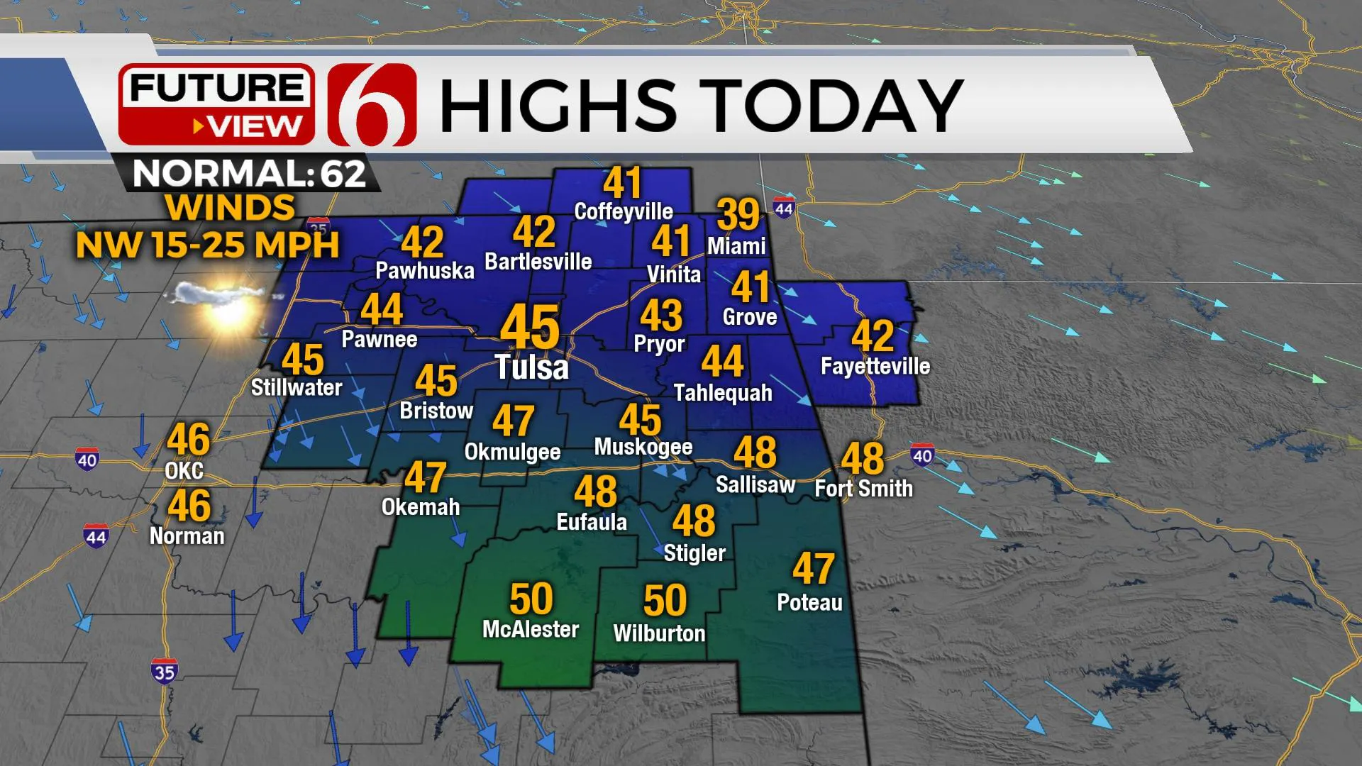 Highs for Wednesday.