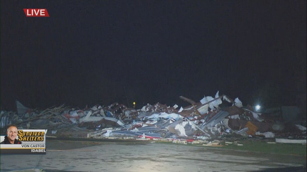 Significant Tornado Damage Reported In Idabel, Okla.