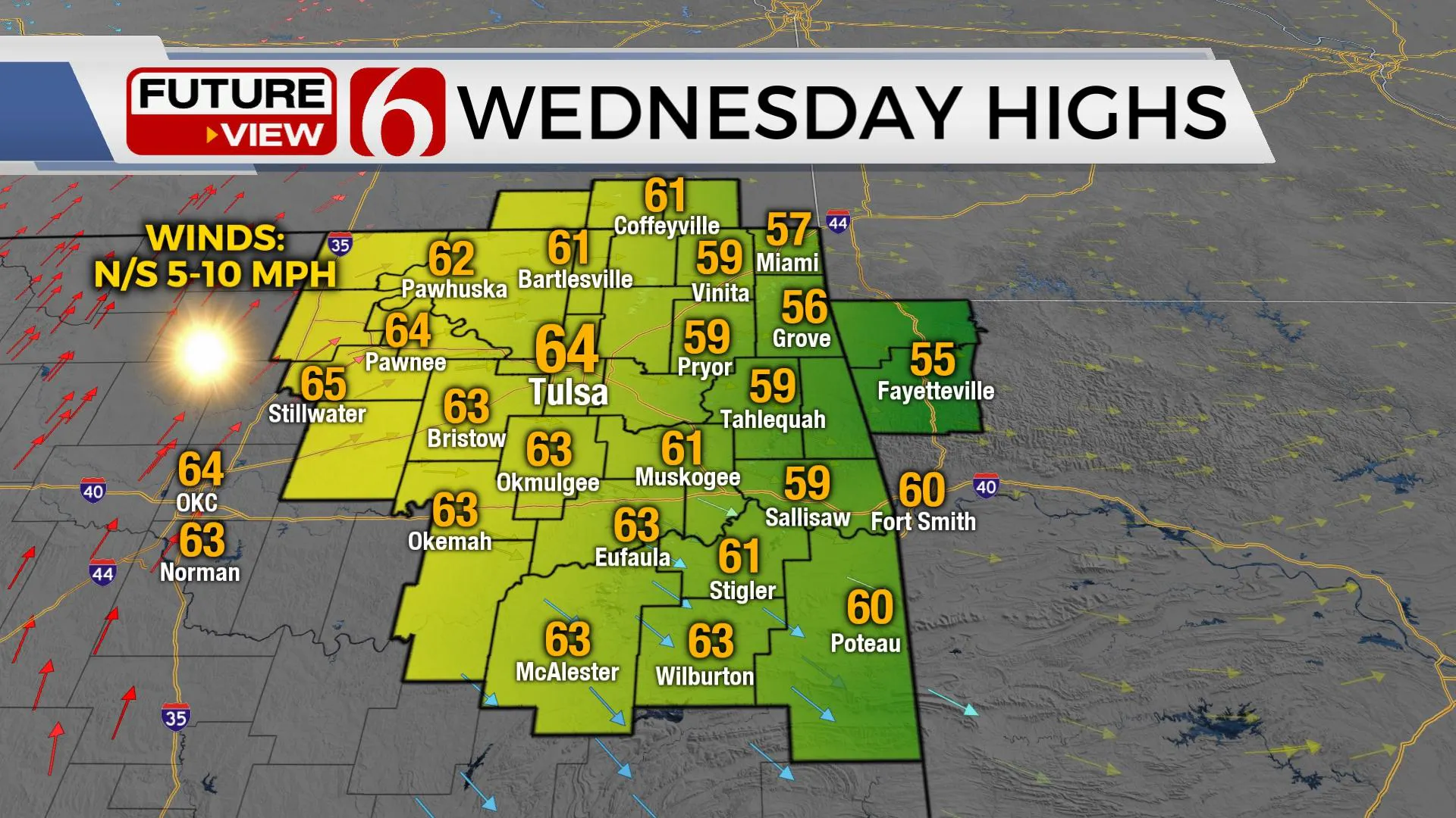 Wednesday high temperatures.