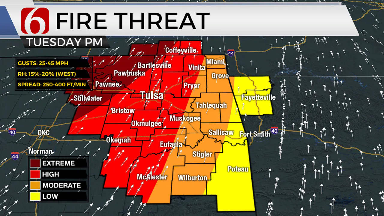 Fire danger Tuesday afternoon.