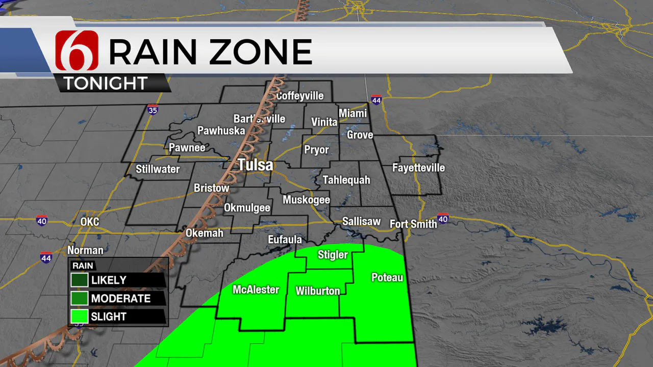 Monday rain chances.