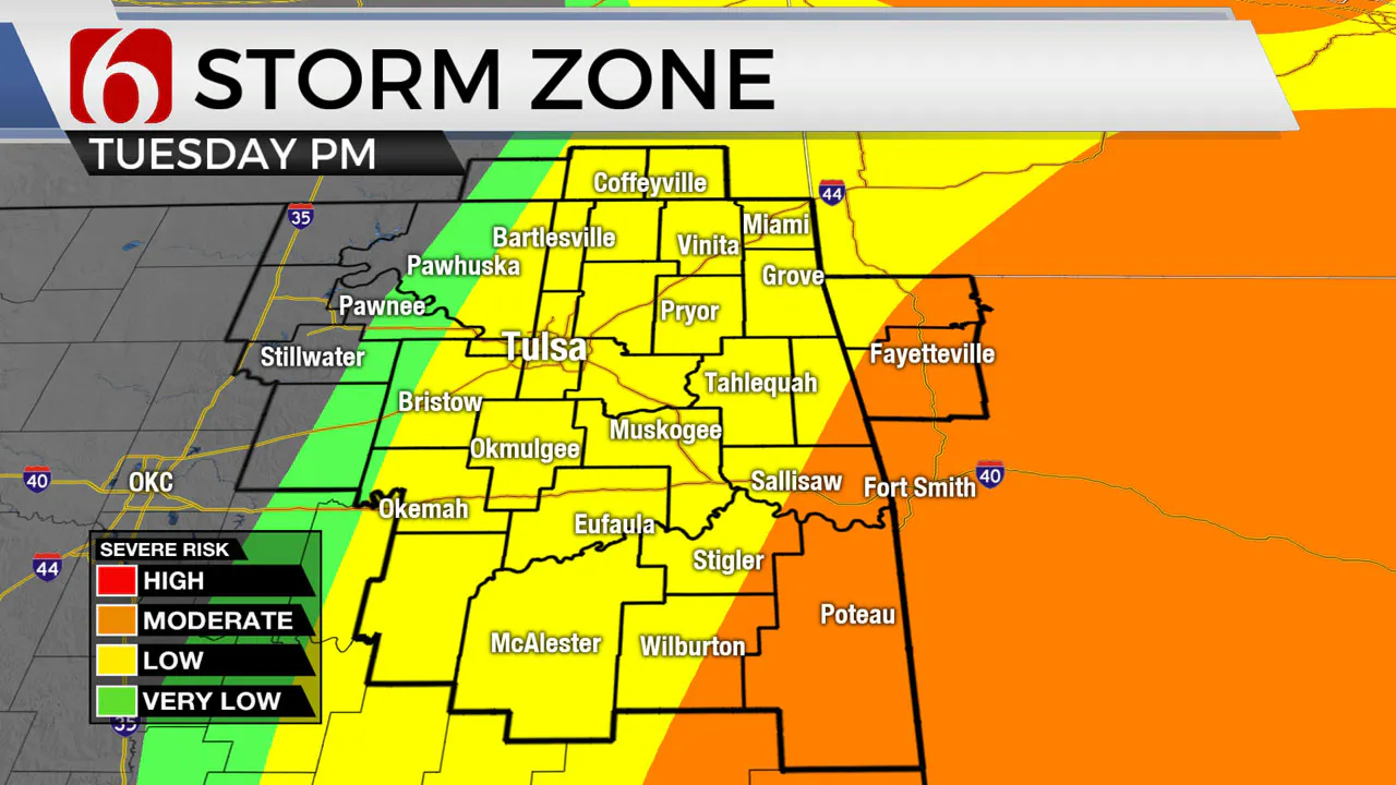 Storm zone on Tuesday.