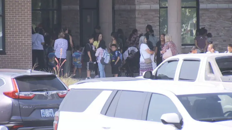 Parents Gather Outside Ellen Ochoa Elementary - Bomb Threat