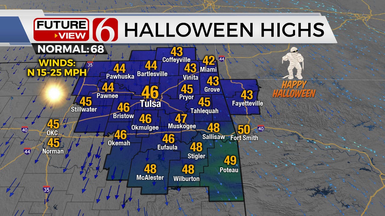 Cold Front Moving Across Northeastern Oklahoma Brings Chilly Halloween