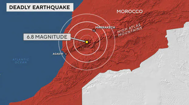 Morocco Earthquake Map