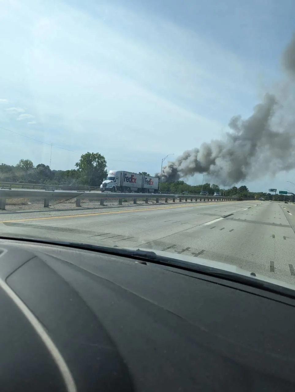 Yaffles Fire Seen From Highway