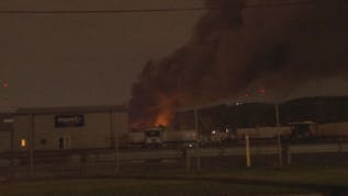 Firefighters Battling Flames At Industrial Area In Tulsa