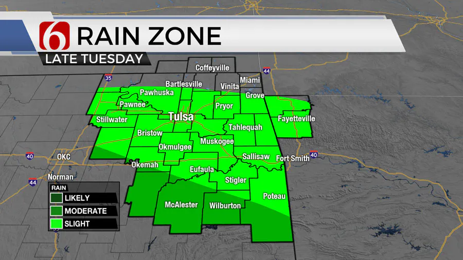 Scattered Storm Chances Tuesday Night Through Wednesday