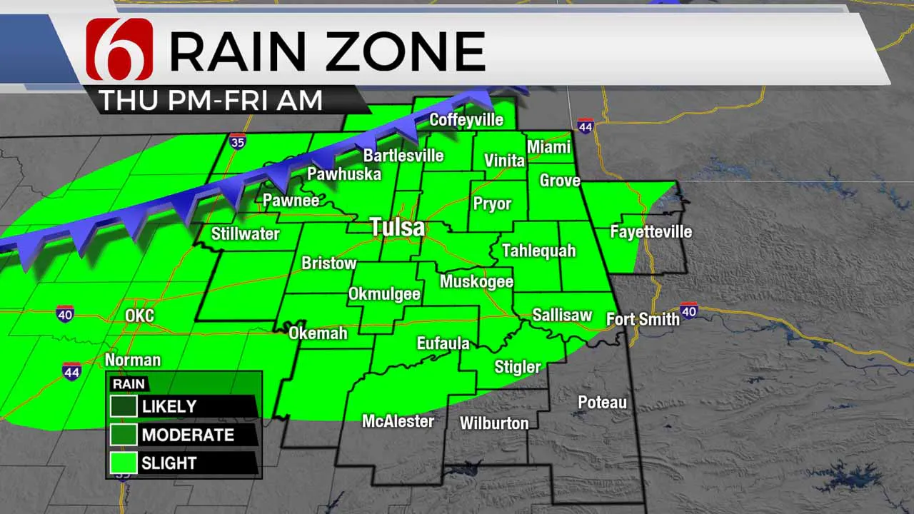 Rain zone, Thursday afternoon to Friday morning.