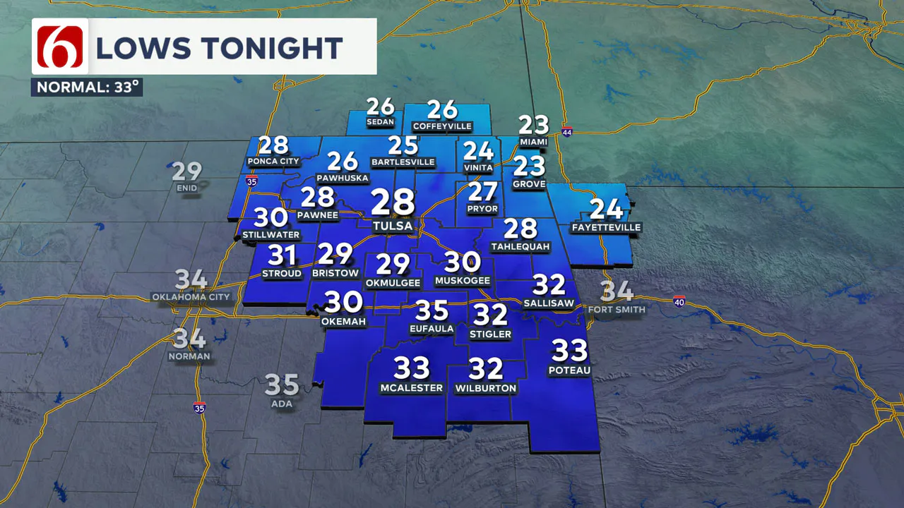 Thursday morning lows