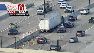 I-44 Partially Closed In Tulsa After Semi Crashes, Spills Cans