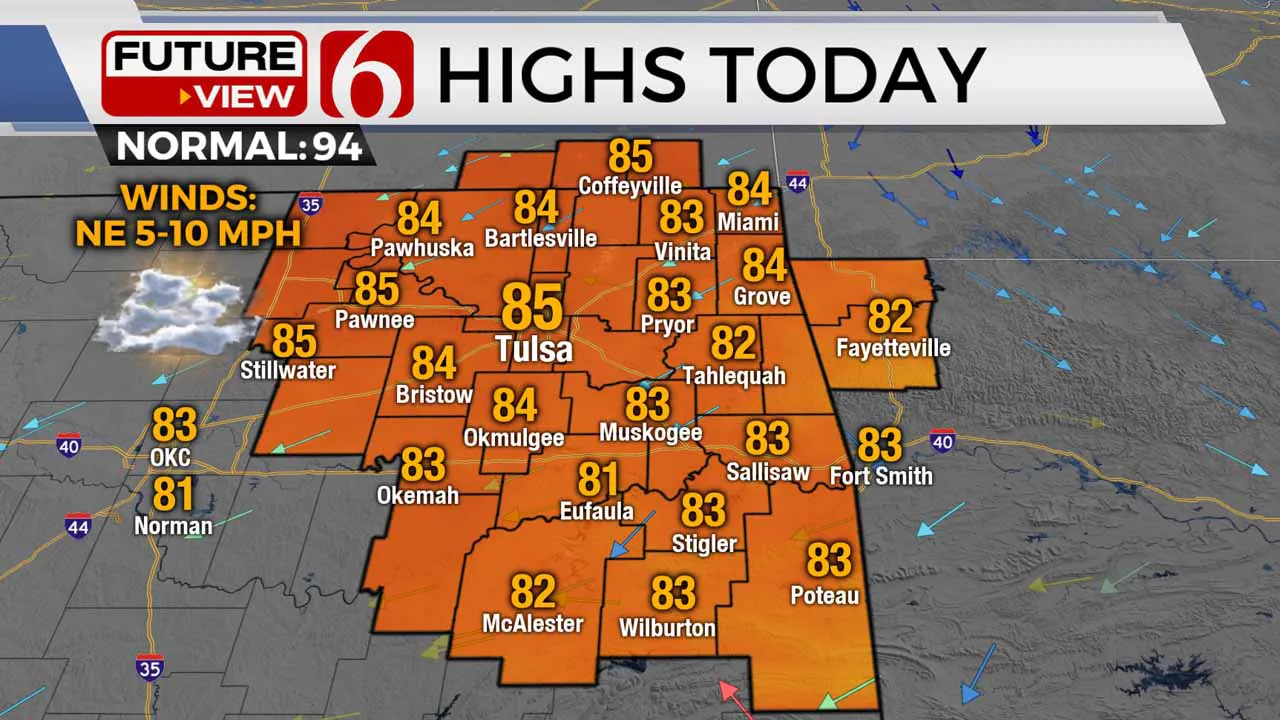 Highs Monday.