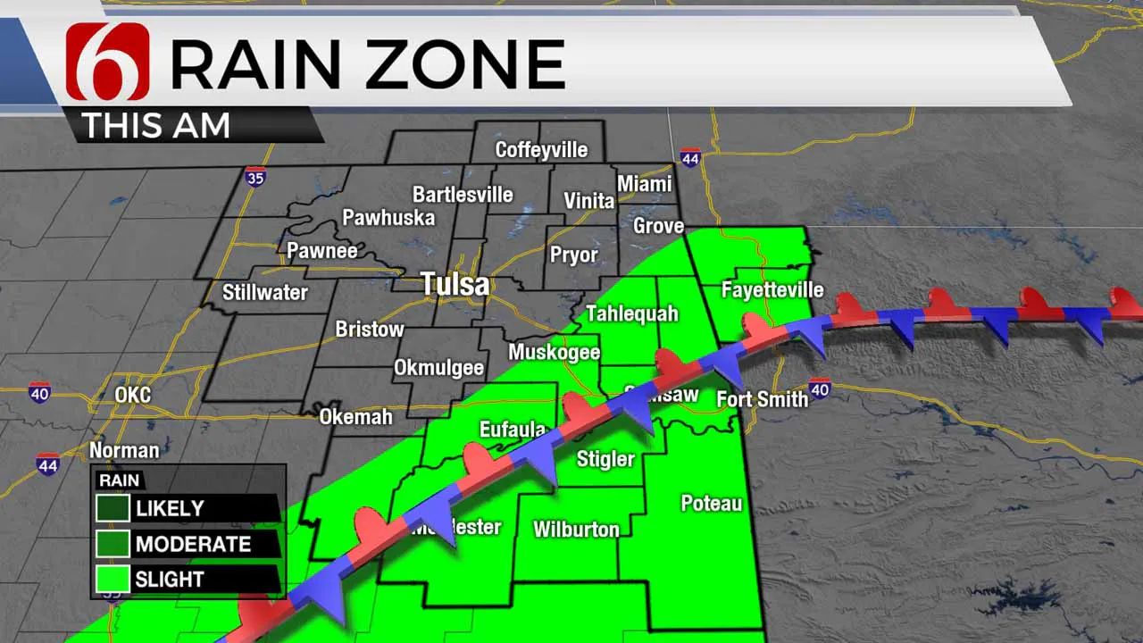 Areas of rain Monday morning.