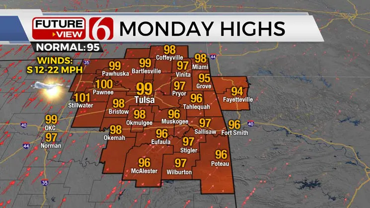 Highs for Monday, July 29, 2024