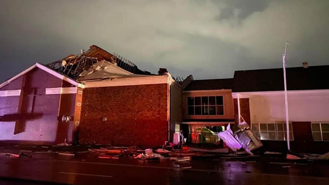Claremore First Baptist Storm Damage