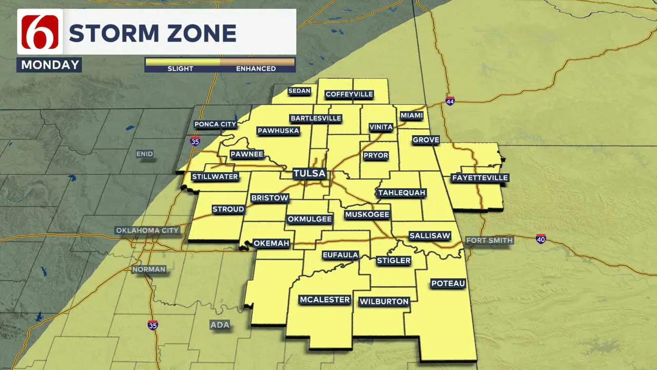 Storm zone on Monday.