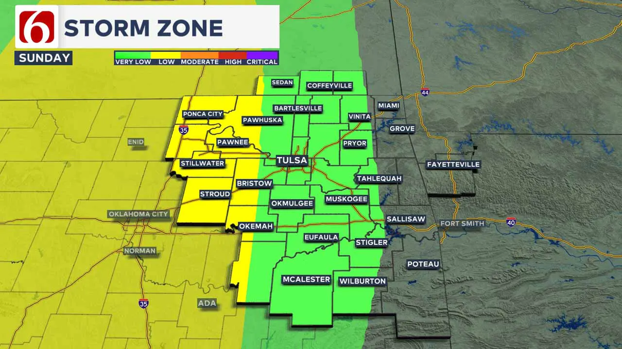 Storm zone on Sunday.