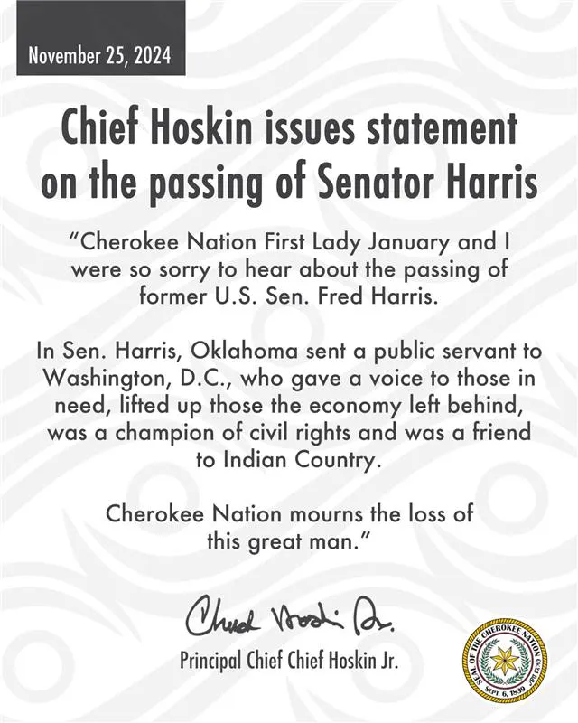 Chief Hoskin State On Senator Harris Death