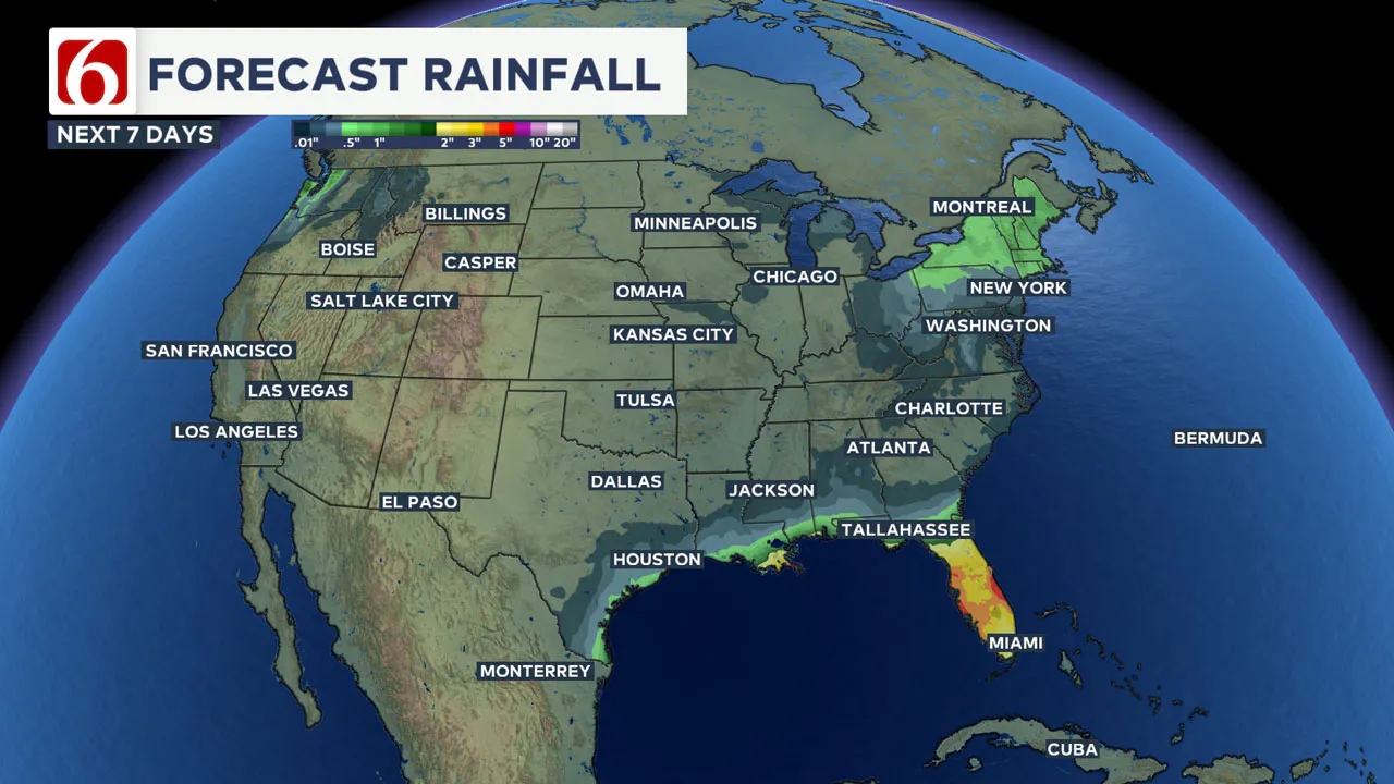 Rainfall the next 7 days 10/2/24