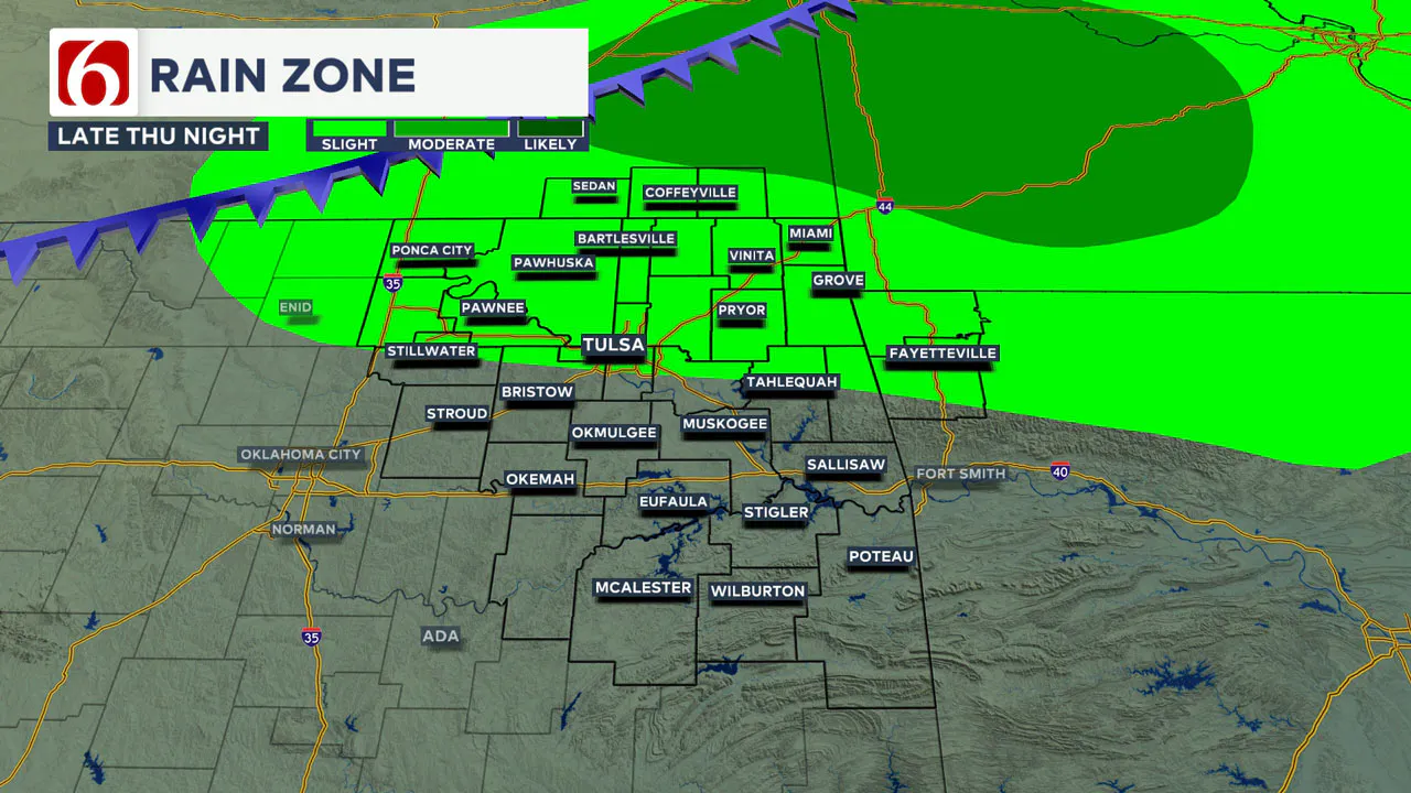 Thursday Night, Friday Morning Rain Zone