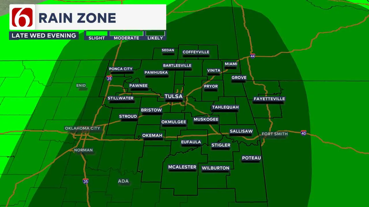 Rain chances on Wednesday.