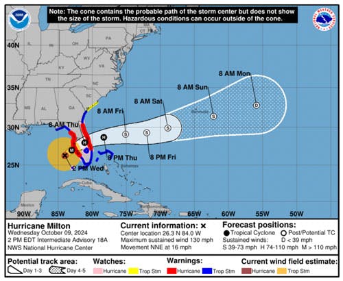 Maps Show Track Of Hurricane Milton As It Makes Landfall In Florida