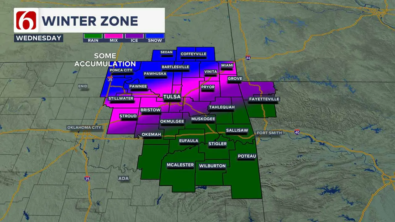 Winter zone on Wednesday.