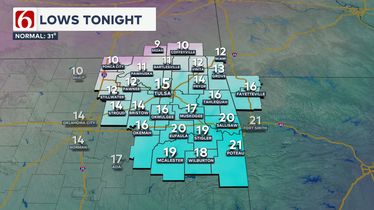 Thursday morning lows