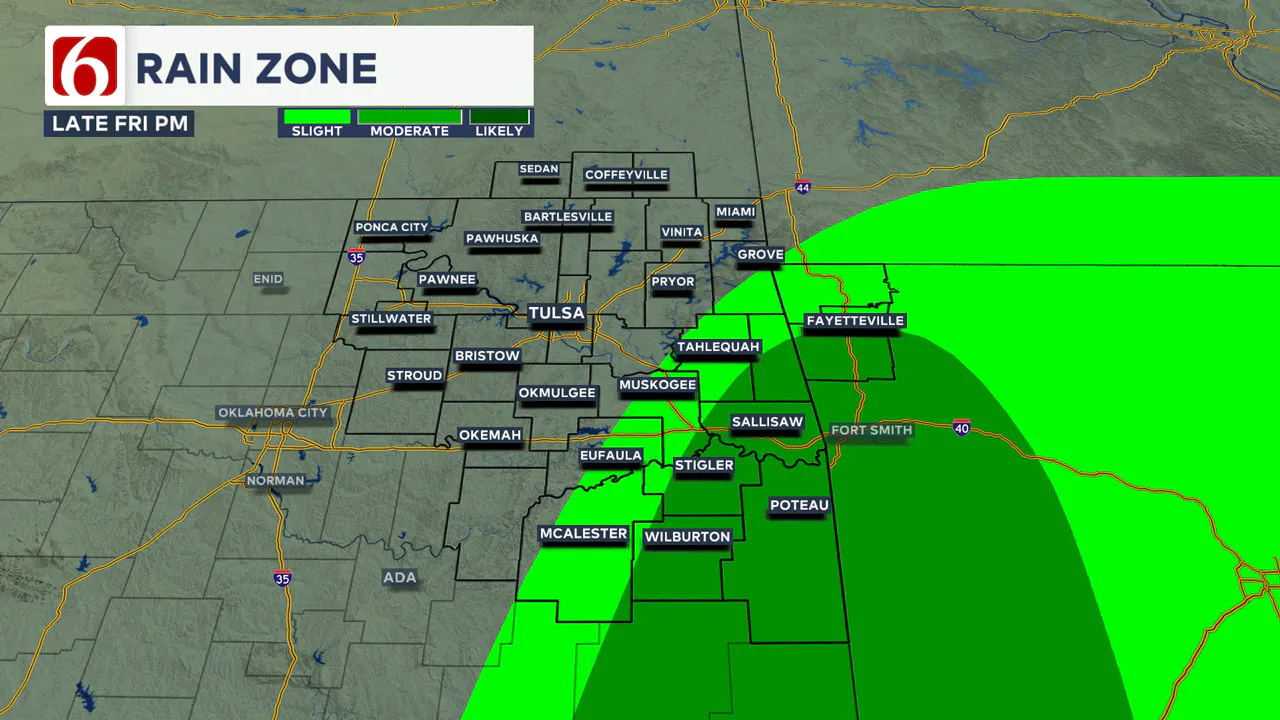 Friday night rain chances