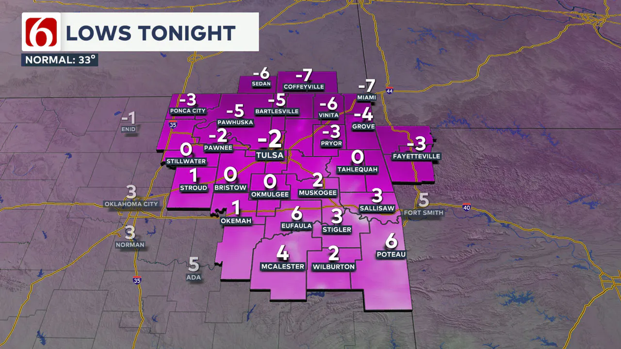 Thursday morning lows