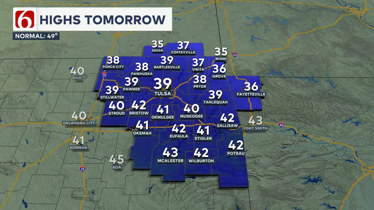 High temps on Thursday.