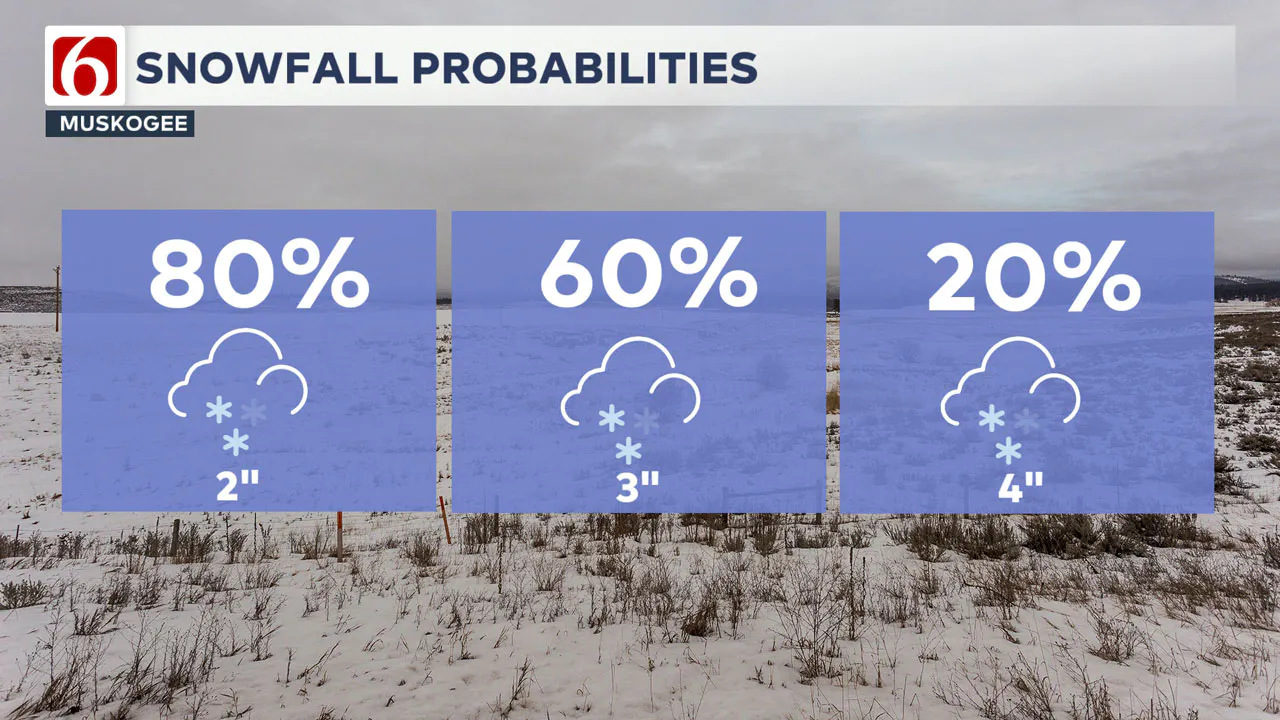 Muskogee Projected Snowfall