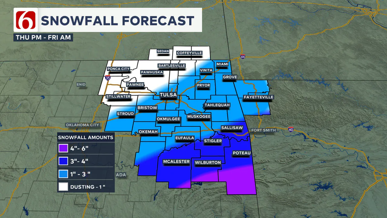 Thursday Snowfall Forecast