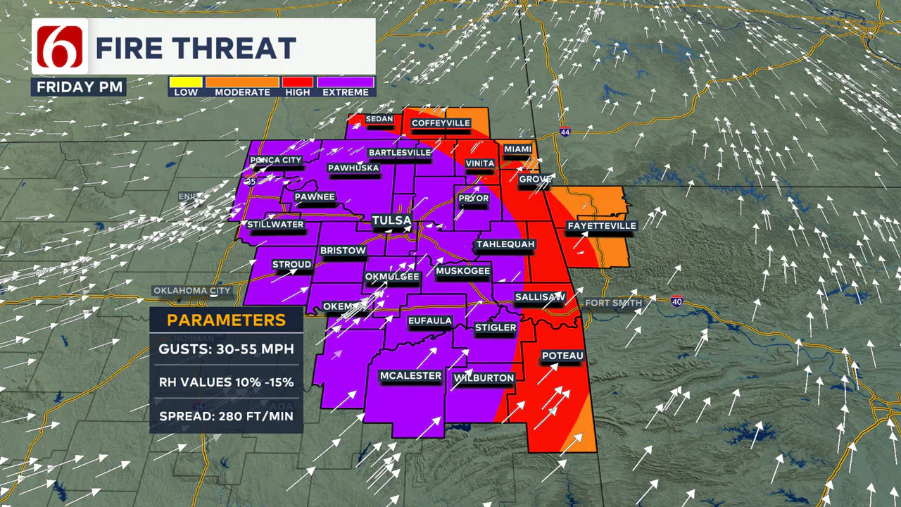 Friday extreme fire threat