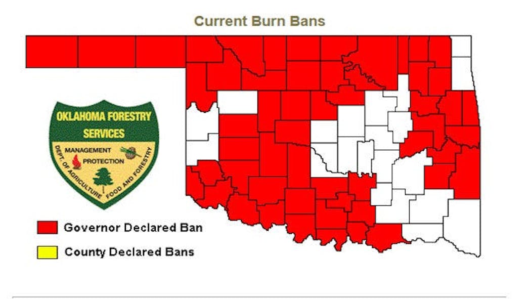 Governor Lifts Burn Ban In Oklahoma County, 21 Others