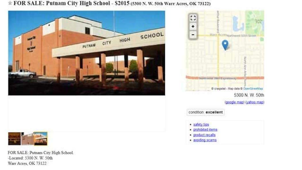 Putnam City Seniors List High School For Sale On Craigslist