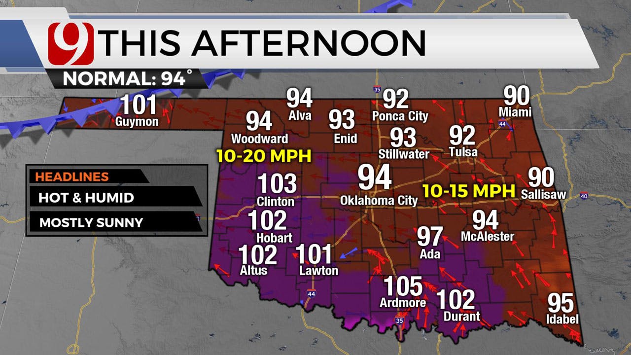 Dangerous Heat Contines; Potential Strong To Severe Storms In Panhandle