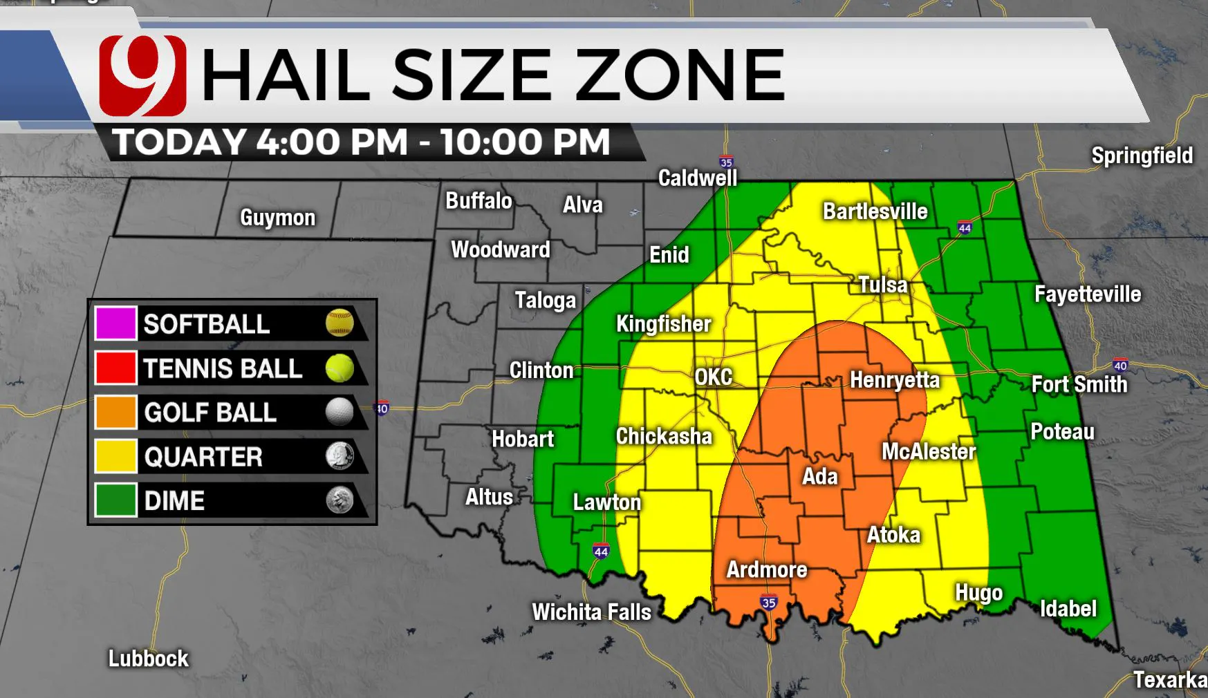 Hail Size zone