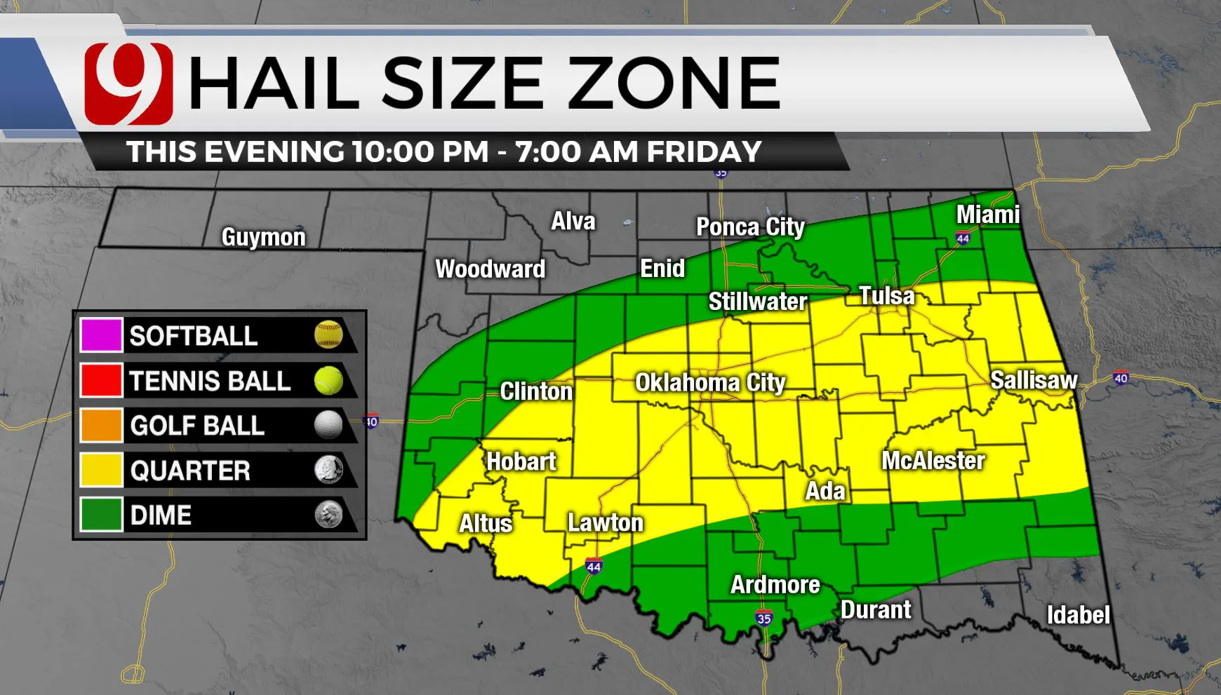 hail size zone