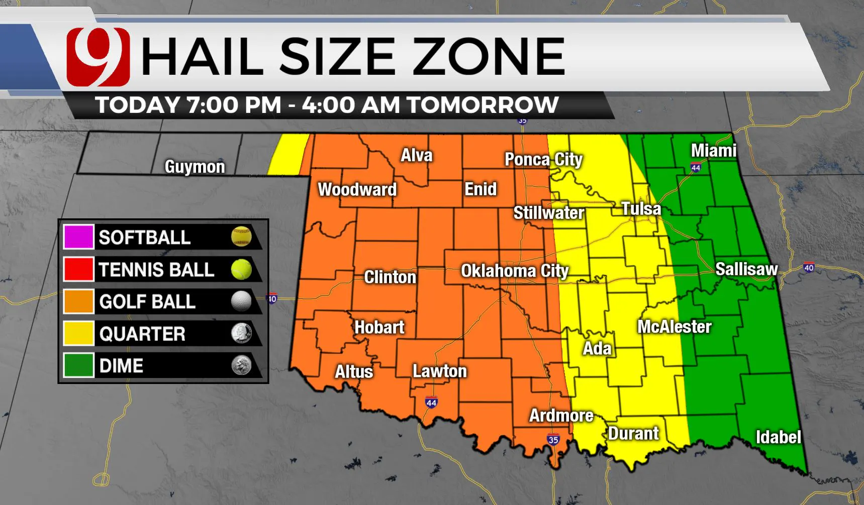 Hail Size Zone