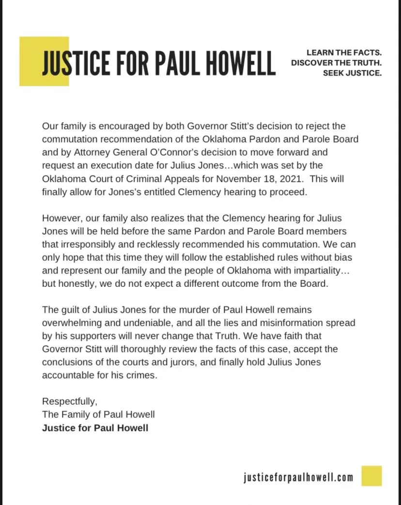 Howell family statement