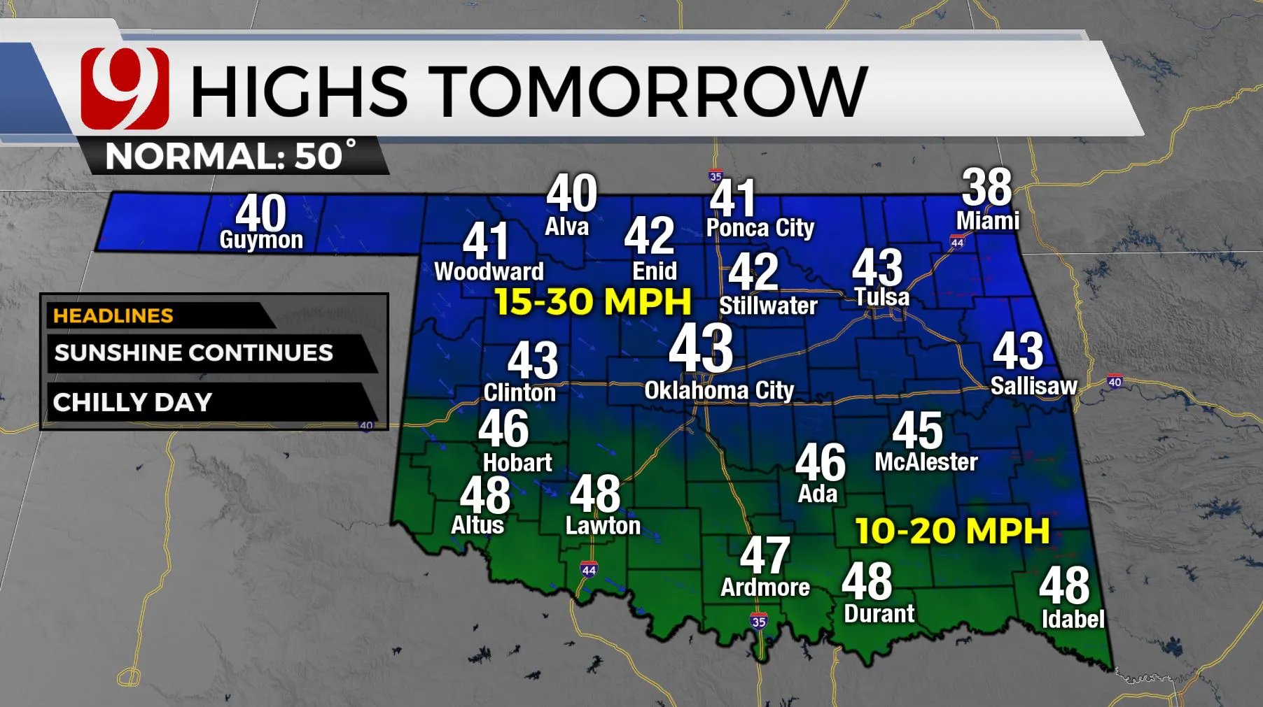 High temps across the state Thursday.