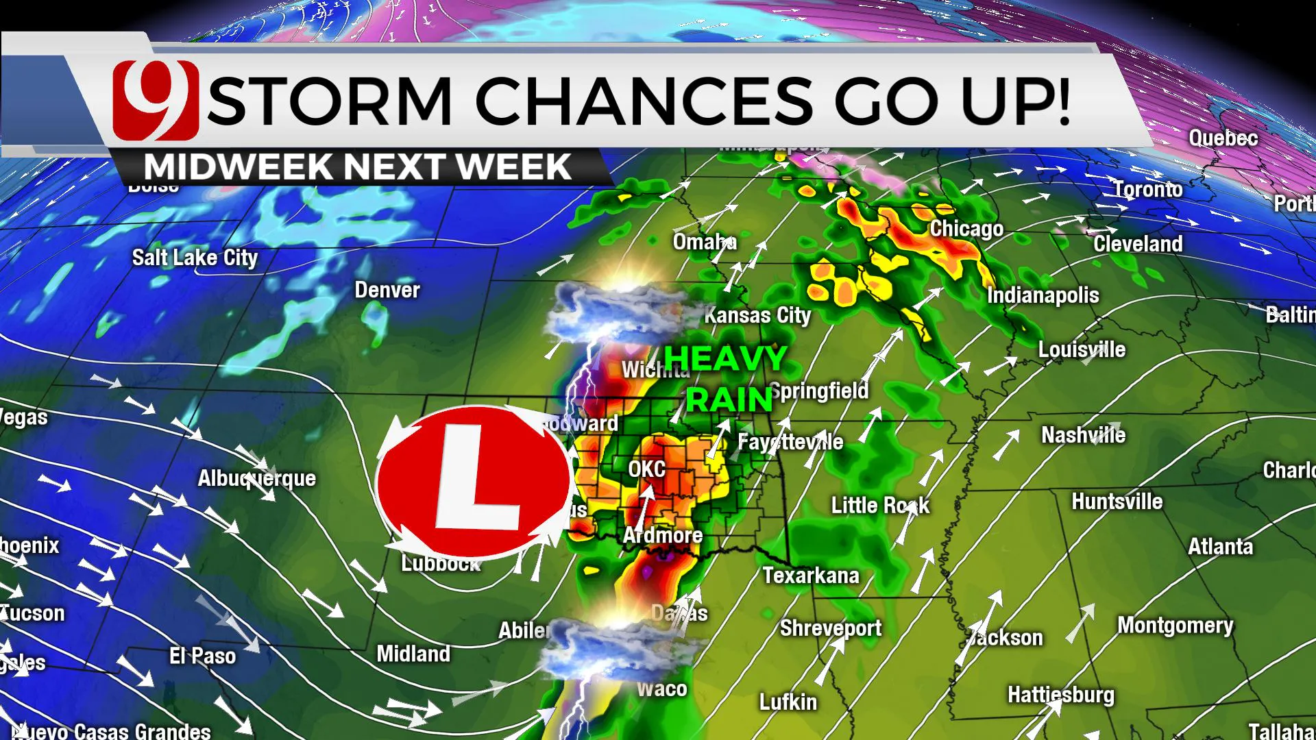 STORM CHANCES INCREASE