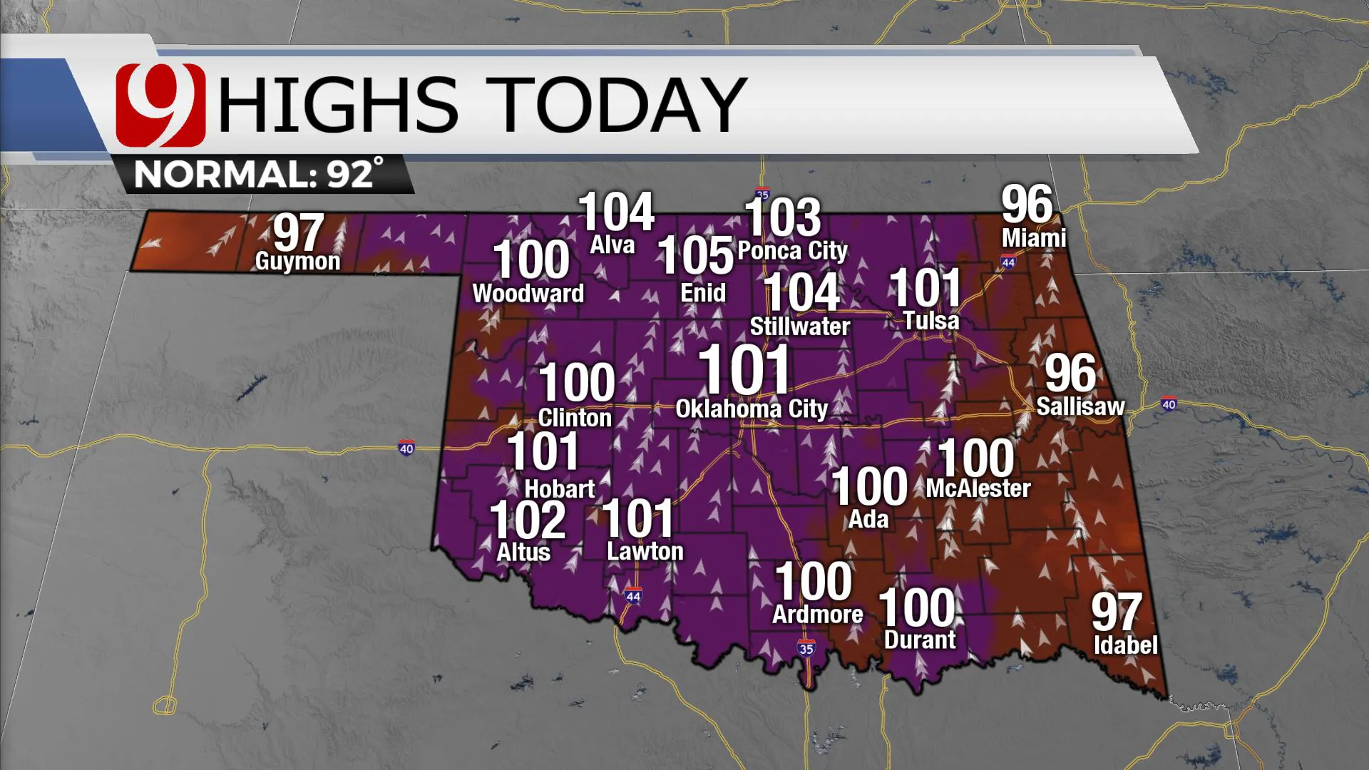 HIGHS TODAY -- 7/6/22